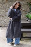 Laundry B Mara Luxury Faux Fur Long Coat Storm Grey 