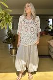 Laundry B Medina Crochet Double V Top Vintage Cream