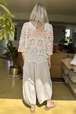 Laundry B Medina Crochet Double V Top Vintage Cream
