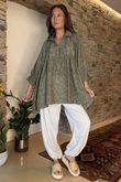 Laundry B Sophie Smock Top Paisley Stud Khaki