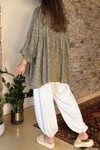 Laundry B Sophie Smock Top Paisley Stud Khaki