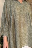 Laundry B Sophie Smock Top Paisley Stud Khaki