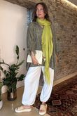 Laundry B Sophie Smock Top Paisley Stud Khaki