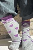 Laundry B Terry & Wool Luxury Socks Heart Amethyst Grey