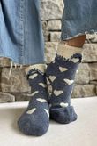 Laundry B Terry & Wool Luxury Socks Heart Denim Stone