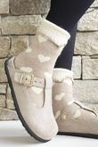 Laundry B Terry & Wool Luxury Socks Heart Latte Stone