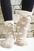 Laundry B Terry & Wool Luxury Socks Heart Latte Stone
