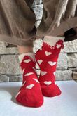 Laundry B Terry & Wool Luxury Socks Heart Red Stone