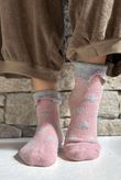 Laundry B Terry & Wool Luxury Socks Star Dusky Rose Grey