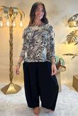 Laundry B Veya Lurex Relaxed Knit Top Animal
