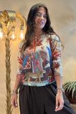 Laundry B Veya Lurex Relaxed Knit Top Paradise