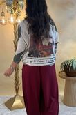 Laundry B Veya Lurex Relaxed Knit Top Tuscany Burgundy 