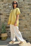 Laundry B Wild Shores Capri Pure Cotton Top Indian Yellow