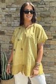 Laundry B Wild Shores Capri Pure Cotton Top Indian Yellow