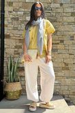Laundry B Wild Shores Capri Pure Cotton Top Indian Yellow