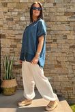 Laundry B Wild Shores Capri Pure Cotton Top Midnight