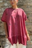 Laundry B Wild Shores Capri Pure Cotton Top Pomegranate