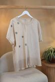 Laundry B Wild Shores Capri Pure Cotton Top Soft Sandstone