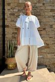 Laundry B Wild Shores Capri Pure Cotton Top White