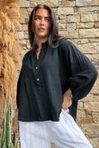 Annie Cushion Cotton Laurie Blouse Black