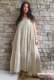 Lenni Cotton Tiered Dress Washed Sandstone