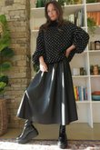 Lennon Super Soft Faux Leather Skirt Black