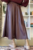 Lennon Super Soft Faux Leather Skirt Burgundy