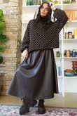 Lennon Super Soft Faux Leather Skirt Chocolate