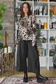 Leopard Cashmere Blend Layering Top Stone