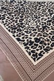 Leopard & Tile Border Triangle Silk Neckerchief Almond