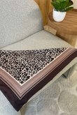 Leopard & Tile Border Triangle Silk Neckerchief Brown