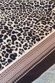 Leopard & Tile Border Triangle Silk Neckerchief Brown