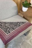 Leopard & Tile Border Triangle Silk Neckerchief Deep Rose
