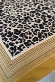 Leopard & Tile Border Triangle Silk Neckerchief Dijon