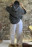 Lin & Lace Linen Blend Hoodie Washed Charcoal