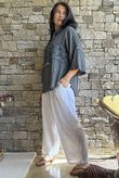 Lin & Lace Linen Blend Hoodie Washed Charcoal