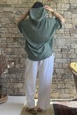 Lin & Lace Linen Blend Hoodie Washed Moss