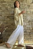 Lin & Lace Linen Blend Hoodie Washed Sandstone