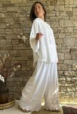 Lin & Lace Linen Blend Hoodie White