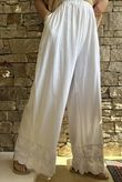 Lin & Lace Linen Blend Wide Leg Pants White