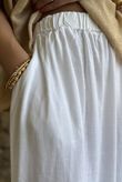 Lin & Lace Linen Blend Wide Leg Pants White