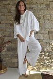 Lin & Lace Linen Blend Wide Leg Pants White