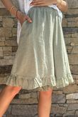Lina Linen Blend Frill Short Washed Khaki