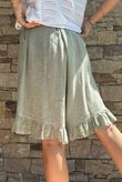Lina Linen Blend Frill Short Washed Khaki