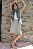 Lina Linen Blend Frill Short Washed Khaki