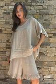 Lina Linen Blend Smock Top Washed Mocha