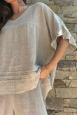 Lina Linen Blend Smock Top Washed Mocha