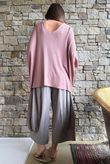 Linen Blend Slub Drape Knit Deep Rose