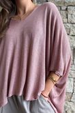 Linen Blend Slub Drape Knit Deep Rose