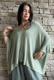 Linen Blend Slub Drape Knit Khaki